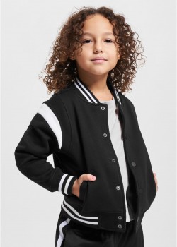Boys Inset College Sweat Jacket black/white 158/164 Boys Inset College Sweat Jacket black/white 158/164