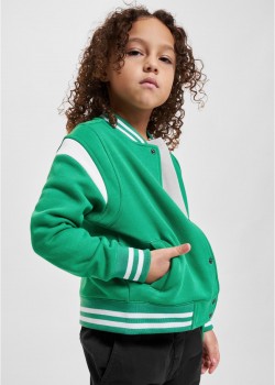 Boys Inset College Sweat Jacket bodegagreen/white 158/164 Boys Inset College Sweat Jacket bodegagreen/white 158/164