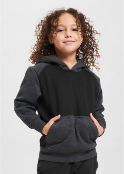 Boys 2-Tone Fake Raglan Hoody black/charcoal 158/164 Boys 2-Tone Fake Raglan Hoody black/charcoal 158/164