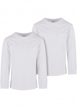 Boys Heavy Oversized Pocket Longsleeve 2-Pack white+white 158/164 Boys Heavy Oversized Pocket Longsleeve 2-Pack white+white 158/164