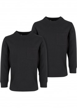 Boys Heavy Oversized Pocket Longsleeve 2-Pack black+black 158/164 Boys Heavy Oversized Pocket Longsleeve 2-Pack black+black 158/164
