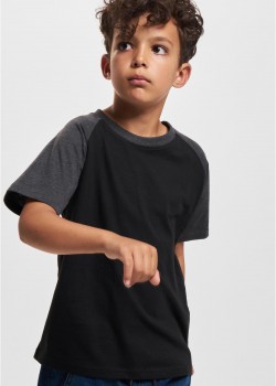 Тениска за момчета Boys Raglan Contrast Tee black/charcoal 158/164 Тениска за момчета Boys Raglan Contrast Tee black/charcoal 158/164