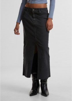 Дамски Дънки Ladies High Slit Denim Skirt black washed 29 Дамски Дънки Ladies High Slit Denim Skirt black washed 29