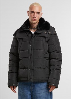 Мъжко Пухено Яке Puffer Jacket With Detachable Fur Collar black XXL Мъжко Пухено Яке Puffer Jacket With Detachable Fur Collar black XXL