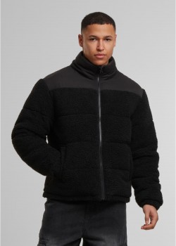 Мъжко Пухено Яке Fabric Mix Teddy Puffer Jacket black XXL Мъжко Пухено Яке Fabric Mix Teddy Puffer Jacket black XXL