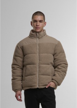 Мъжко Пухено Яке Fabric Mix Teddy Puffer Jacket darktaupe XXL Мъжко Пухено Яке Fabric Mix Teddy Puffer Jacket darktaupe XXL