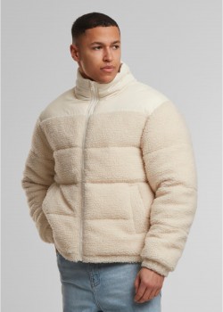 Мъжко Пухено Яке Fabric Mix Teddy Puffer Jacket whitesand XXL Мъжко Пухено Яке Fabric Mix Teddy Puffer Jacket whitesand XXL