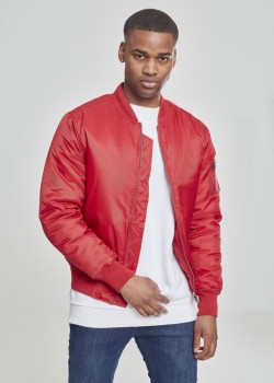Мъжко червено яке тип бомбър Urban Classics fire red Мъжко червено яке тип бомбър Urban Classics fire red