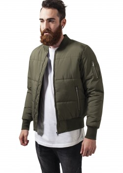 Мъжко яке бомбър Urban Classics в цвят маслина