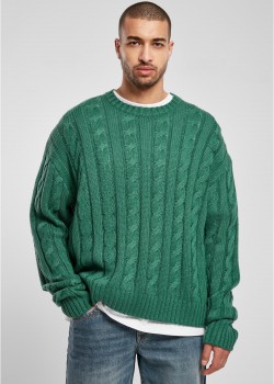 Мъжки плетен пуловер в зелен цвят Urban Classics Boxy Sweater