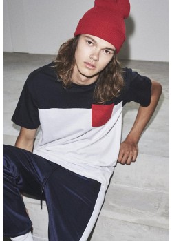 Мъжка тениска Urban Classics whitenavyfire red