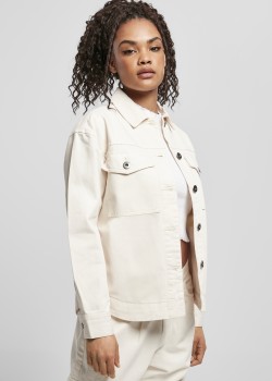 Дамско яке в пясъчен цвят Urban Classics Ladies Oversized Shirt Jacket 