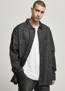 Мъжка дънкова риза в черен цвят Urban Classics Oversized Denim Shirt 
