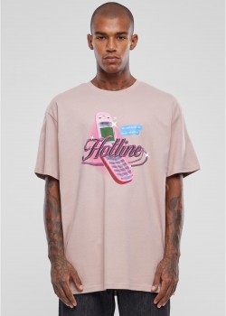 Мъжка тениска в розов цвят Mister Tee Hotline Oversize