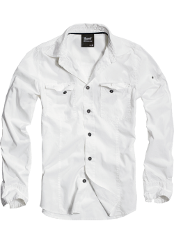 Мъжка риза в бял цвят Brandit Slim Fit white