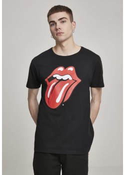 Мъжка тениска Merchcode Rolling Stones Tongue в черен цвят