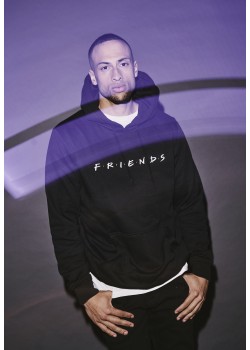 Изчистен черен суичър Friends Logo EMB