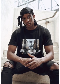 Мъжка черна тениска Mister Tee Hello Brooklyn 