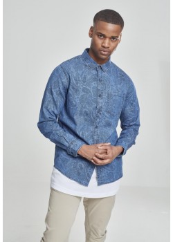 Мъжка дънкова риза Urban Classics в син цвят