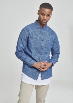 Мъжка дънкова риза Urban Classics в син цвят