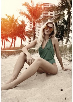 Цял бански костюм в зелен цвят Urban Classics fresh green