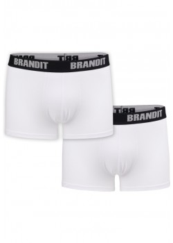 Два чифта боксерки в бял цвят Brandit Boxershorts Logo 2er Pack wht/wht 