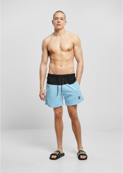 Мъжки плувни шорти в светлосин цвят Urban Classics Block Swim Shorts