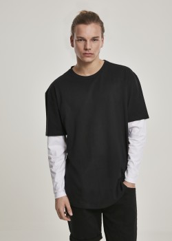 Мъжка тениска с дълги ръкави в черно Urban Classics Double Layer LS