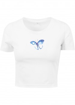 Дамска къса тениска в бяло Mister Tee Butterfly