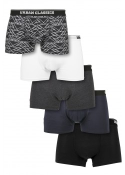 Комплект от 5 чифта боксерки Urban Classics /aop white grey navy black 