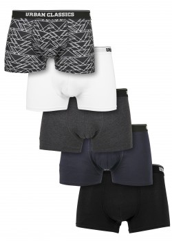 Комплект от 5 чифта боксерки Urban Classics /aop white grey navy black 