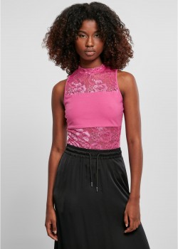 Елегантно дантелено боди в розов цвят URBAN CLASSICS LACES