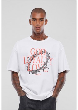 Мъжка тениска в бял цвят Mister Tee God Loyalty Love Oversize