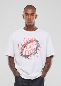 Мъжка тениска в бял цвят Mister Tee God Loyalty Love Oversize