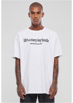 Мъжка тениска в бял цвят Mister Tee Hustle Oversize.