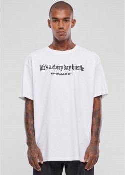 Мъжка тениска в бял цвят Mister Tee Hustle Oversize.