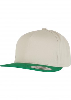 Шапка с козирка Classic 5 Panel Snapback beige/green one size