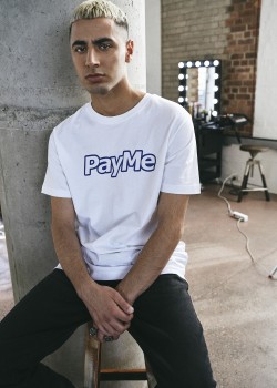 Тениска Pay Me Outline Tee white XXL