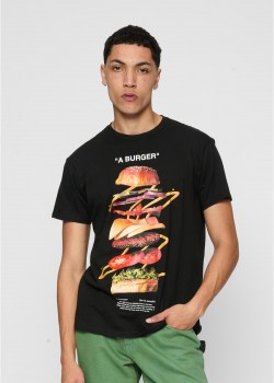 Тениска A Burger Tee black XXL