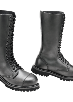 Високи черни кубинки естествена кожа Brandit Phantom 20 Eyelet