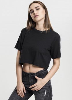 Дамска къса и широка тениска в черно Oversized Urban Classics