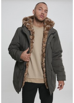 Мъжко зимно яке Urban Classics в цвят маслина