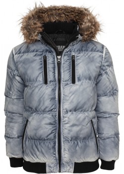 Мъжко зимно яке с пухена качулка Urban Classics denimblue