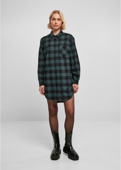Дамска карирана риза тип рокля Urban Classics Shirt Dress jasper/black