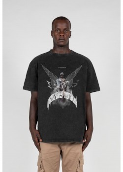 Овърсайз тениска HIGHER THAN HEAVEN V.9 Acid Washed Heavy Oversize Tee black XXL
