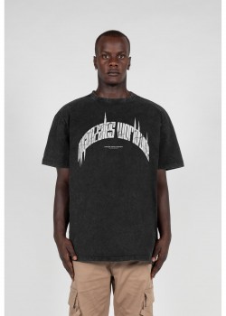 Овърсайз тениска HIGHER THAN HEAVEN V.3  Acid Washed Heavy Oversize Tee black XXL