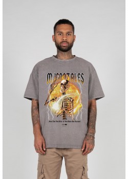 Овърсайз тениска HELLRDIE x Acid Washed Heavy Oversize Tee asphalt M