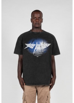 Овърсайз тениска HIGHER THAN HEAVEN V.4 Acid Washed Heavy Oversize Tee black XXL