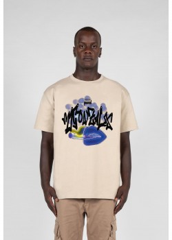 Овърсайз тениска Kiss x Heavy Oversized Tee wet sand XXL