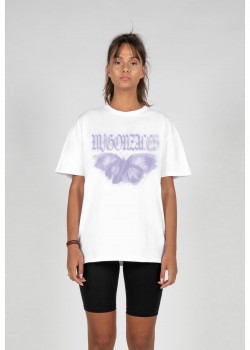 Овърсайз тениска MJG Heavy Oversized Tee Ladies - BUTTERFLY ILLUSION white XXL